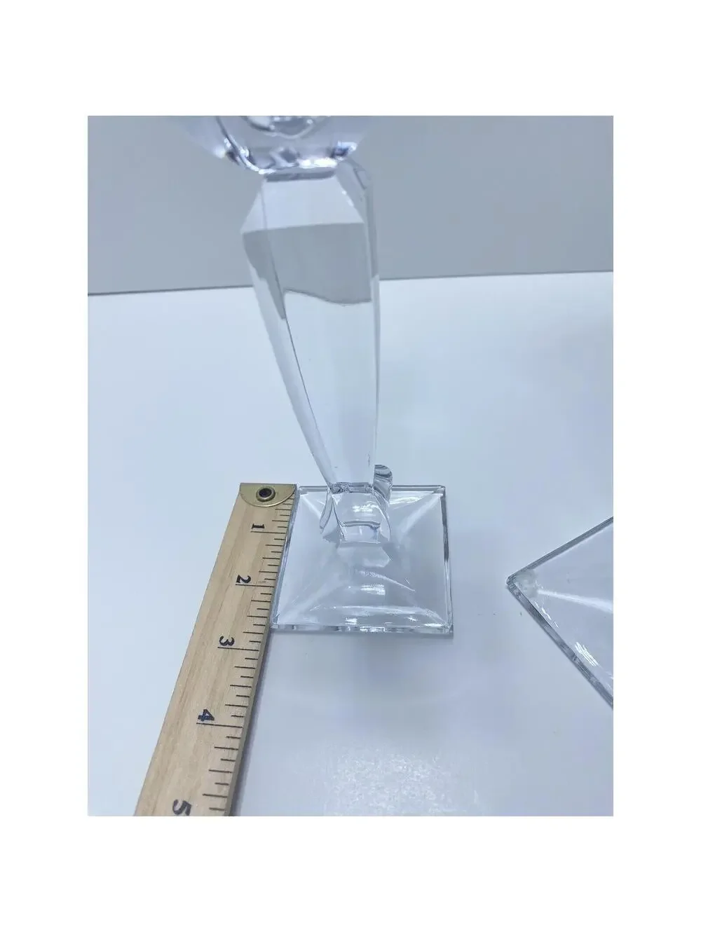 Glass Candle Holder Set 3-Piece Modern Clear Candlesticks 2 Small 1 Large Elegan